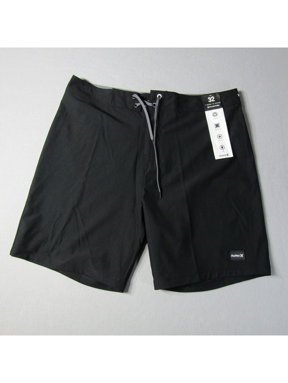 NWT Hurley Phantom Eco One and Only Solid 18 Boardshorts Men's 32 Black